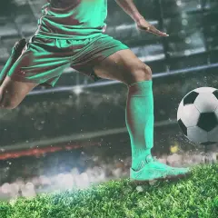 Piłkarz w akcji, jak sławni piłkarze na boisku.