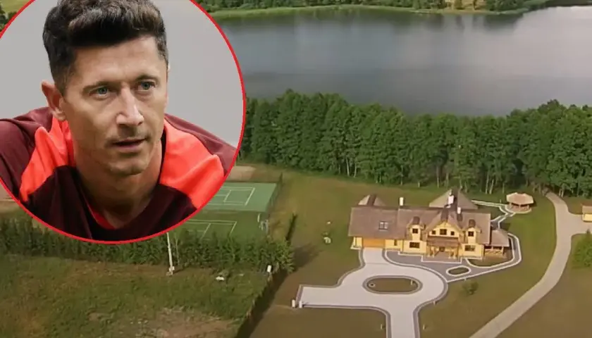Robert Lewandowski i jego imponujący majątek: luksusowa posiadłość nad jeziorem z kortem tenisowym.