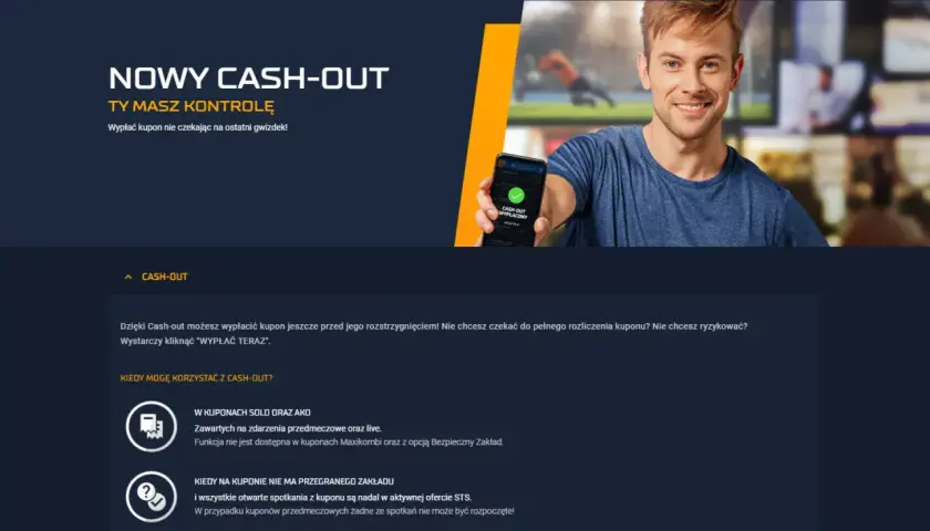 Nowy Cash-out: wypłać kupon przed rozstrzygnięciem. Ty masz kontrolę nad zakładem, nie czekaj na ostatni gwizdek!