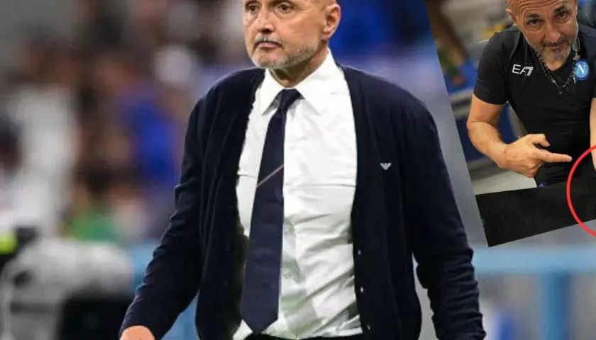 Łysy mężczyzna w koszuli i krawacie, przypominający trenera Juventusu, wstawiony obok zdjęcia tego samego mężczyzny w czarnej koszulce.