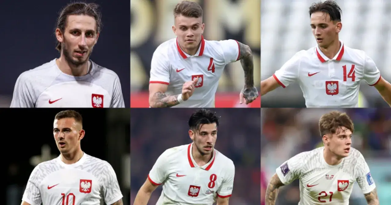 Sześciu piłkarzy reprezentacji Polski w białych strojach z orłem. To przyszłość polskiej FIFy!